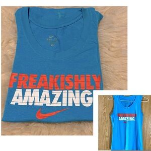 Nike Dri-Fit Turquoise Activewear Tank Tee Top